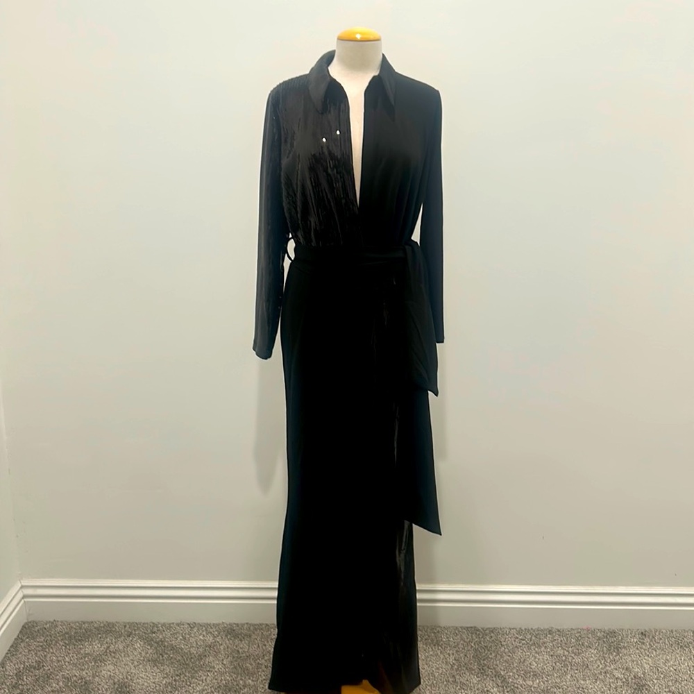 Fashion Nova Black Long Sleeve Jumpsuit